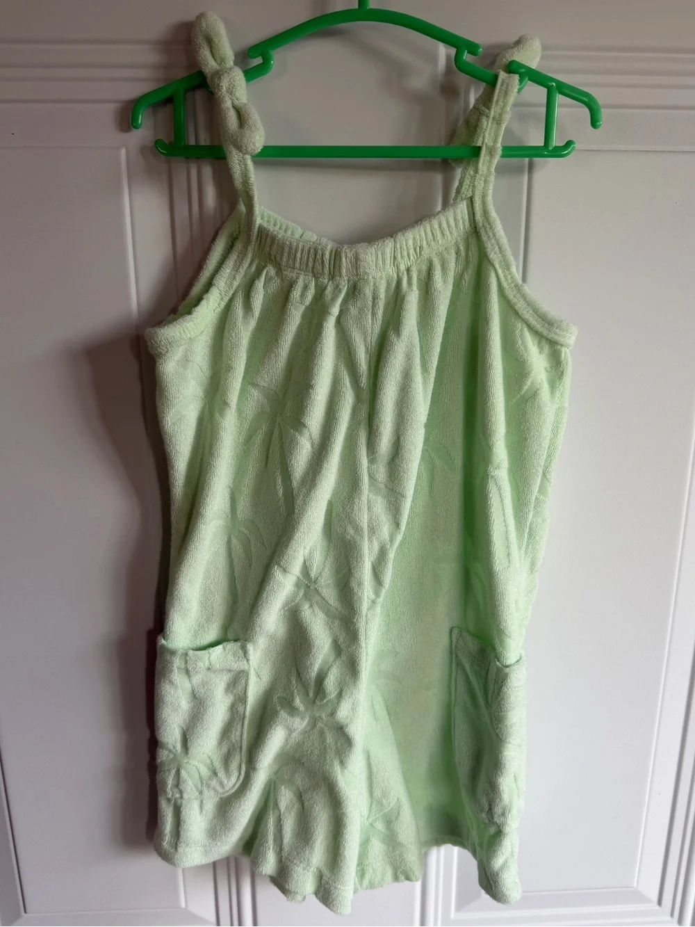 Light Green old navy Terry Romper with Front Pockets 4T